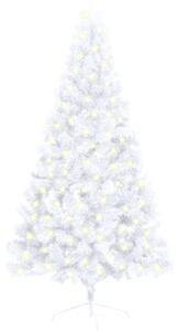 Artificial Half Pre-lit Christmas Tree with Stand White 150 cm PVC