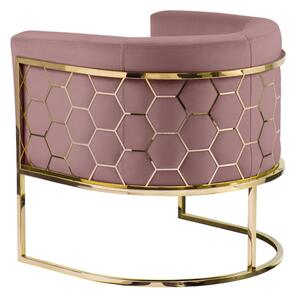 Alveare Tub Chair Brass - Blush pink