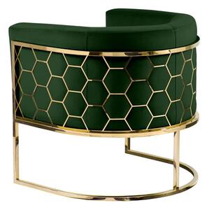 Alveare Tub Chair Brass - Bottle green