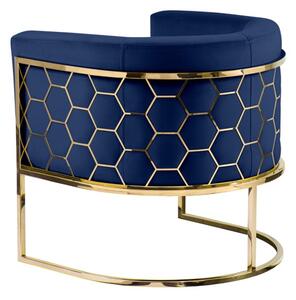 Alveare Tub Chair Brass - Royal blue