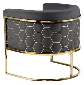 Alveare Tub Chair Brass - Smoke grey