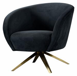 Brodie Swivel Chair - Black - Brass Base