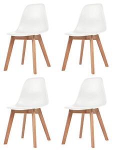 Dining Chairs 4 pcs White Plastic