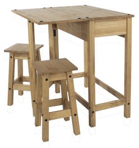 Corona 2 Seater Rectangular Drop Leaf Dining Table with 2 Chairs