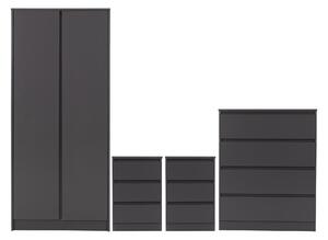 Walker Double Wardrobe Bedroom Furniture Set Grey