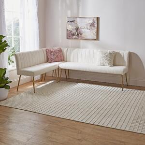 Kendall Corner Dining Bench, Boucle Ivory