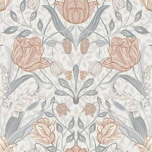 Galerie Tulip Damask Beige A4 Wallpaper Sample