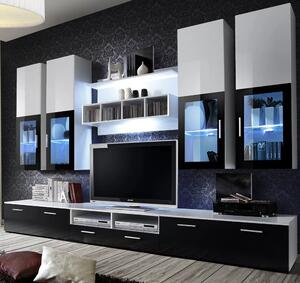 Lansing High Gloss Entertainment Unit In Black And White With LED