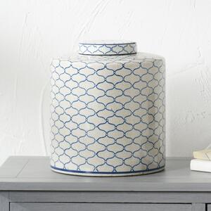 Demetri Ceramic Decorative Ginger Jar White/Blue