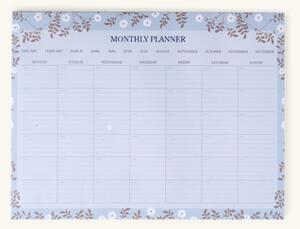 Monthly planner 34 x 26.5 - Paper. 34 x 26.5 cm. - Ice Blue - Søstrene Grene