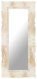 Mirror White 110x50 cm Solid Mango Wood