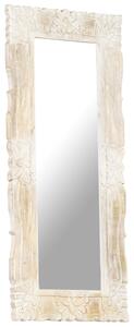 Mirror White 110x50 cm Solid Mango Wood