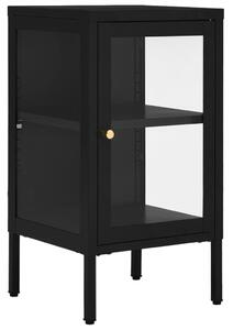 Sideboard Black 38x35x70 cm Steel and Glass