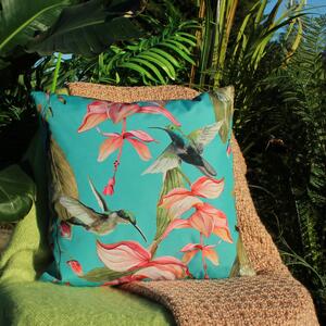 Evans Lichfield Hummingbirds Outdoor Cushion Blue