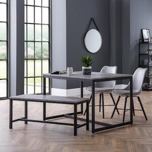 Staten Rectangular Dining Table with 2 Kari Chairs and Bench Grey