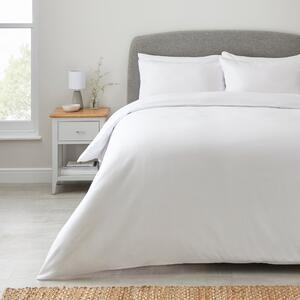 Simply 100% Brushed Cotton Duvet Cover and Pillowcase Set White