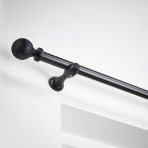 Carved Wooden Curtain Pole Dia. 28mm Black