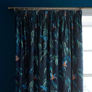 Kingfisher Peacock Pencil Pleat Curtains Green
