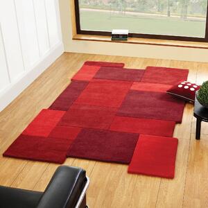 Abstract Collage Rug Red