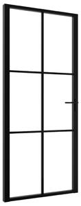Interior Door ESG Glass and Aluminium 93x201.5 cm Black