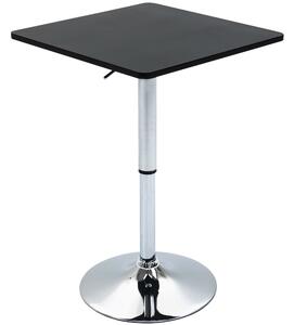HOMCOM Modern Height Adjustable Counter Bar Table with 360° Swivel Tabletop and Electroplating Metal Base, Bistro Table, Black and Silver Aosom UK