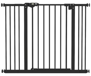 PawHut Dog Gate for Stairs Dog Gate Pet Gate with Openable Metal Frame, for Doorways, Corridors, Staircases, 74-100Wcm, Black Aosom UK