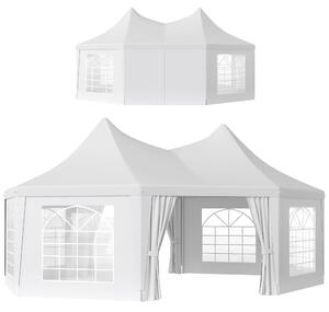 Outsunny 6.8 x 5m Octagonal Marquee Gazebo - White