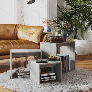 Nesting Tables 3 pcs Concrete Grey Engineered Wood