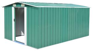 Garden Shed 257x392x181 cm Metal Green