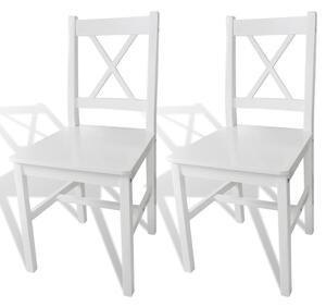 Dining Chairs 2 pcs White Pinewood