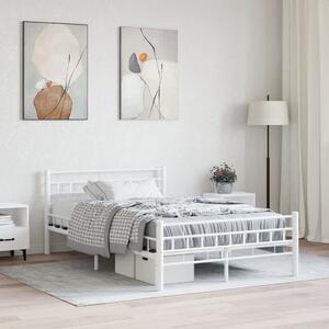 285298 Bed Frame White Metal 140x200 cm