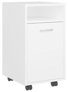 Side Cabinet with Wheels White 33x38x60 cm Engineered Wood