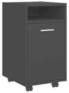 Side Cabinet with Wheels Black 33x38x60 cm Engineered Wood