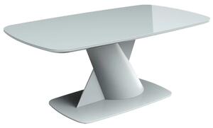 Tivori Rectangular High Gloss Coffee Table In Light Grey With Glass Top