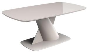 Tivori Rectangular High Gloss Coffee Table In Taupe With Glass Top