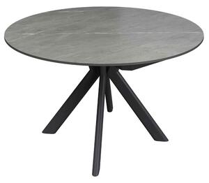 Altoen Round Ceramic Top Extending Dining Table in Matte Grey