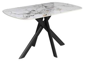 Laroz Ceramic Top Dining Table in Gloss White Marble Effect