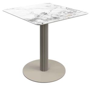Castle Square Ceramic Top Bistro Table in White
