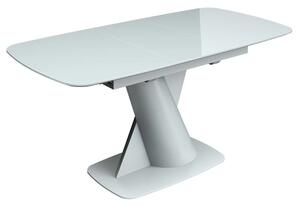 Tivori Small High Gloss Extending Dining Table In Light Grey With Glass Top