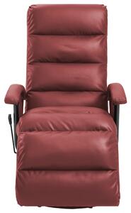 TV Recliner Wine Red Faux Leather