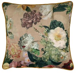 Linda Barker Florabunda Velvet 45cm x 45cm Filled Cushion Parchment