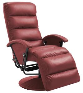 TV Recliner Wine Red Faux Leather