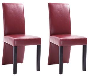 Dining Chairs 2 pcs Wine Red Faux Leather