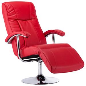 TV Armchair Red Faux Leather
