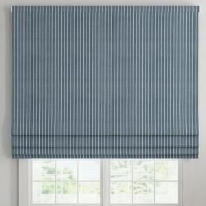 ANTE DECOR Burgess Printed Cotton Stripe Made To Measure Roman Blind Blue
