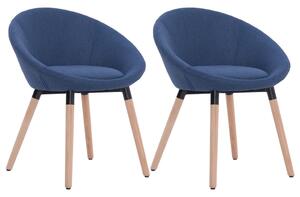 Dining Chairs 2 pcs Blue Fabric