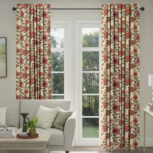 ANTE DECOR Seville Printed Cotton Made To Measure Curtains Burnt Umber