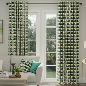 ANTE DECOR Cadiz Printed Cotton Made To Measure Curtains Lapis
