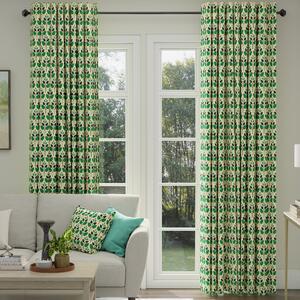 ANTE DECOR Cadiz Printed Cotton Made To Measure Curtains Emerald