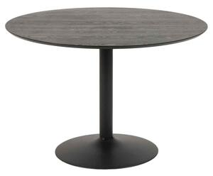 Ibika Large Wooden Round Dining Table With Black Base - Ash Black
